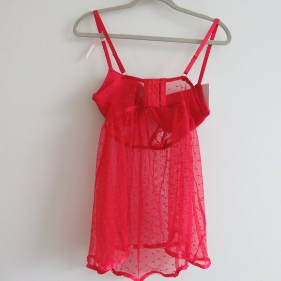 DAISY FUENTES Lace Babydoll Teddy Bra Mesh Negligee Pinup Sexy Y2K - Size M NWT - Picture 10 of 16